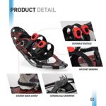 G2 21 Inches Light Weight Snowshoes for Women Men Youth, Set with Trekking Poles, Tote Bag, Gaiters,Special Fast Ratchet Binding, Red Available
