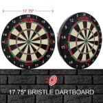 Dart Board Set with Rotating Number Ring and Staple-Free Bullseye, Dart Board Suitable for Adults