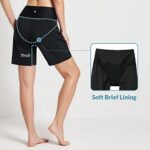 BALEAF Women’s 7″ Swim Shorts High Waisted Board Shorts Long Swimming Bottoms Quick Dry Modest Beach Shorts with Liner Black XL