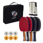 ZIRUTZI Table Tennis Set with Retractable Ping Pong Net for Any Table – Ping Pong Paddles Set of 4 – 6 Ping Pong Balls – 1 Portable Ping Pong Set Case – Complete Ping Pong Set to Play Anywhere