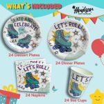 Roller Skating Party Supplies (Serves 24) Dinner Plates, Dessert Plates, Cups, Napkins. Roller Skating Baby Shower Decorations for Kids, Boys, Girls and More.