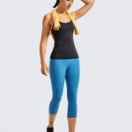 CRZ YOGA Seamless Workout Tank Tops for Women Racerback Athletic Camisole Sports Shirts with Built in Bra Black Medium