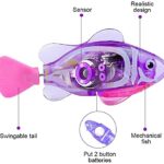 LAVIZO Interactive Robot Fish Toys for Cat/Dog(6 Pcs), Activated Swimming in Water with LED Light, Swimming Bath Plastic Fish Toy Gift to Stimulate Your Pet’s Hunter Instincts