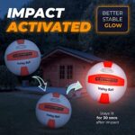 NIGHTMATCH Light Up LED Volleyball – Official Size – Extra Pump and Batteries – Perfect Glow in The Dark Volleyball with Spare Batteries – Waterproof LED Glow Ball with Two Bright LEDs (LB09-USA)