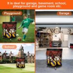 Kingarage Ball Cart, Sports Ball Storage Organizer for Soccer, Basketball, Volleyball, Baseball, Swimming Gear, Toy, Babies Ball Pit, 48 Gals Mesh Ball Bag, Mesh Ball Holder, Toy Box, Toy Bin, Rolling Basketball Rack for Outdoor and Indoor with Wheels Lock