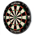 Nodor Supawire 2 Regulation-Size Bristle Dartboard with Moveable Number Ring and Hanging Kit , Black