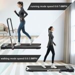 LSRZSPORT Under Desk Treadmill, 2.5HP 2 in 1 Folding Portable Treadmill with Remote Control Speaker& LED Display Walking Pad Jogging Electric Foldable Treadmills for Home Office Installation Free