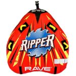 RAVE Sports 02918-RV-SMU Ripper 2 Rider Nylon Inflatable Towable Float with Foam Handles, Neoprene Knuckle Guards and Quick Connect Tow Points, Red