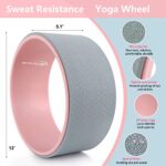 Yoga Wheel Set (11-in-1),Yoga Wheel Back Wheel for Back Pain, Yoga Blocks 2 Pack with Strap, Resistance Bands,Yoga Wheel Bag, Perfect Yoga Accessory for Stretching and Improving Backbends (Grey)