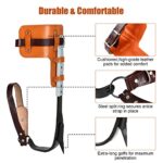 JATCSG Upgrade Cowhide Tree Climbing Spikes Set, Tree Climbing Gear with Adjustable Climbing Belt and Steel Wire Core Flip Line, Climbing Kit with Triple Lock Lanyard Adjuster, for Sports, Working