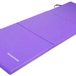 BalanceFrom 1.5″ Thick Three Fold Folding Exercise Mat with Carrying Handles for MMA, Gymnastics and Home Gym Protective Flooring (Purple)