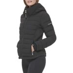 Calvin Klein Women’s Water Resistant Casual Lightweight Scuba Side Panels Jacket, Black, Small