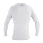 O’Neill Men’s Basic Skins UPF 50+ Long Sleeve Rash Guard, White, M
