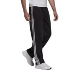 adidas Men’s Essentials Warm-Up Open Hem 3-Stripes Tracksuit Bottoms, Black/White, X-Large