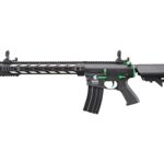 Lancer Tactical Gen Il SPR Interceptor M4 Airsoft- Electric Full/Semi-Auto, 1000 Rounds Bag of 0.20g BBS, Battery& Charger Included- (Color: Black & Green)