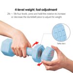 FIAR Adjustable Weight Dumbbells Set- A Pair 4lb 6lb 8lb 10lb (2-5lb Each) Free Weights Set for Home Gym Equipment Workouts Strength Training for Women, Men,Teens 3 Colors (Blue)