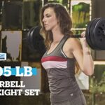 US Weight 105 lb Duracast Barbell Weight Set with two dumbbells and 6ft bar for home gym