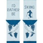 Gnpolo Funny Socks for Men Women I’D Rather Be Skiing Dress Casual Crew Fun Gift Novelty Sock