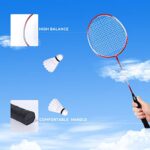 GSE Recreational Badminton Set, Sports Outdoor Net Set Including 20’*2′ Portable Badminton Net +4 Badminton Rackets+ 3 Shuttlecocks Best for 2-on-2 Games