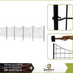 Zippity Outdoor Products WF29006 39in H No Dig Decorative Metal Garden Fence For Pet, Easy Install Dog Fence For Yard, Wire Garden Border, (5 Panels, Black)