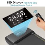 Under Desk Treadmill Quiet, 2 in 1 Walking Pad Treadmill Under Desk for Office Home Use, Portable Desk Treadmill with Remote Control, LED Display for Walking and Jogging