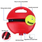 Teloon Solo Tennis Trainer Rebound Ball with String for Self Tennis Practice Training Tool for Adults or Kids Beginners with 2 String Balls Elastic and a Portable Mesh Bag