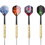 CNNIK Darts Metal Tip Set 12 Pcs Professional Steel Tip Darts 19g Includes 4 Styles of PET Flights and Dart Sharpener Tool for Casual Bar and Game Room Beginners or Professional Players