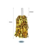 PPXMEEUDC 24PCS Cheerleading Pom Poms Metallic Foil Plastic Pom Poms with Baton Handle for Game Sports Squads Dancing Party Football Basketball Club Spirit Sports Stage Performance Celebration (Gold)