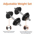 Amazon Basics Adjustable Barbell Lifting Dumbbells Weight Set with Case, 38 Pounds, Black