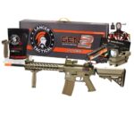 Lancer Tactical Gen 2 M4 Carbine LT-19 Airsoft Rifle with Red Dot & Grip High FPS Package Combo – Includes 9.6v Nimh Battery, Charger, and 1000 Rounds of 0.20g BBS in Bag, Color Tan