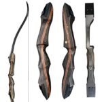 Lightning Archery Takedown Recurve Bow Hunting Bow 62″ Archery for Adults Beginner Left and Right Handed Riser Bow for Shooting Hunting and Outdoor Practicing (35lbs-Right)