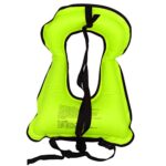 Inflatable Snorkel Vest Adult Snorkeling Jackets Free Diving Swimming Safety Load Up to 220 Ibs Green