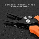 KastKing Fishing Pliers with Fish Lip Gripper, 6″ Fishing Split Ring Nose Pliers, 9″ Fishing Lip Gripper, Orange