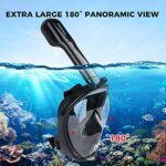 BLUERISE Snorkeling Gear for Adults Antifog Snorkel Set Snorkel Mask Adult Anti-Leak Snorkeling Fins Safety Snorkeling Gear Full Face Snorkel Mask with Fins