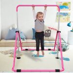Tepemccu Expandable Gymnastics Bars,Adjustable Height Gymnastic Horizontal Bars,Junior Training Bar Children Folding Training Monkey Bars for Kids