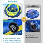 Upgraded Snow Tube for Kids and Adults, Inflatable Snow Tube for Sledding Heavy Duty Thickened Double Bottom with Sturdy Handles, Sled Toboggan Winter Outdoor Fun Toys for Children Boys Girls