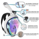 Aleoron – Foldable Full Face Snorkel Mask for Adults and Youth (Women & Men) – Anti Fog Snorkeling Mask Full Face with Action Camera Mount – UV Panoramic 180 Dive Mask Seaview Diving Mask Set
