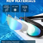Swim Goggles 2 Pack, Wide View Anti Fog&UV Swimming Goggles for Audlts, No Leaking Swim Glasses for Men Women Youth