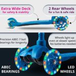 Kicksy – Kids Scooter – Toddler Scooter for Kids 2-5 Adjustable Height – 3 Wheel Scooter for Kids Ages 3-5 Boys & Girls – Kids Three Wheel Scooter with Light Up LED Wheels