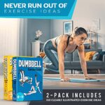 [2-PACK] Bodyweight & Dumbbell Workout Cards – Large Size 5″ x 3.5″ Exercise Cards Deck with 100 Different Exercises, Perfect for Circuit Training & Weightlifting – Fitness Cards for Women & Men