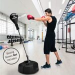 Punching Bag with Stand, Boxing Bag for Adults and Teens – Height Adjustable – Speed Bag – Great for MMA Training, Boxing Equipment, Workout Equipment, Stress Relief & Fitness