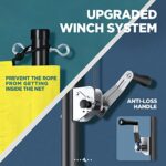 Patiassy Professional Badminton Set – Includes Portable Outdoor Badminton Net with Winch System, 4 Badminton Rackets, 2 Goose Feather Shuttlecocks and Carrying Bag (Yellow)