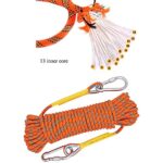 X XBEN Outdoor Climbing Rope 10M(32ft) 20M(64ft) 30M (96ft) 50M(160ft) Rock Climbing Rope, Escape Rope Ice Climbing Equipment Fire Rescue Parachute Rope (32 Foot) – Orange