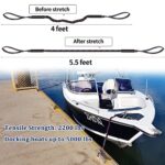 Botepon Boat Bungee Dock Lines, Boating Gifts for Men, Boat Accessories, Pontoon Accessories, Mooring Lines for Bass Boat, 4 Feet