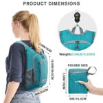 G4Free 10L/15L Hiking Backpack Lightweight Packable Hiking Daypack Small Travel Outdoor Foldable Shoulder Bag(Teal Blue)