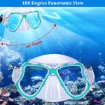 JARDIN Dry Snorkel Set, Panoramic Wide View Snorkel Mask, Anti-Fog Tempered Glass Diving Mask, Free Breathing& Easy Adjustable Strap Scuba Mask, Professional Snorkeling Gear for Adults