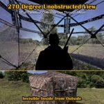 CROSS MARS Portable 3 Person 270° See Through Ground Camouflage Hunting Blind Tent (with 2 Stools)