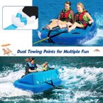 Goplus Inflatable Towable Tubes for Boating, 1-2 Person Water Sport Towables for Boat to Pull, Sofa Style Boat Tube with Drainage, Dual Front and Back Tow Points, Towable Tubing for Towing Rider