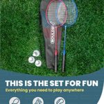 Boulder Sports Badminton Set of 2 Badminton Rackets, 3 Shuttlecocks, and 1 Racquet Case – Badminton Set for Backyard or Outdoor Games