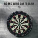 Bristle Dartboard Dart Board Set: Regulation Size Compressed Sisal Dartboards with Printed Number and Staple-Free Bullseye, Included 6 Steel Tip Darts 18g and Dartboard Mounting Kits